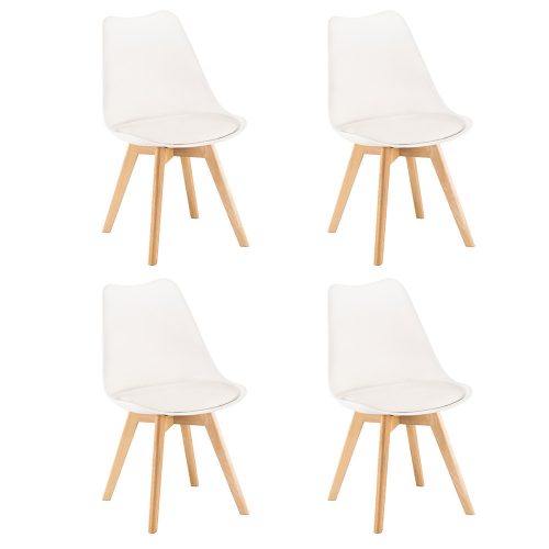 Scaun de masă Silla, 4 piese, alb
