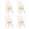 Scaun de masă Silla, 4 piese, alb