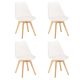 Scaun de masă Silla, 4 piese, alb