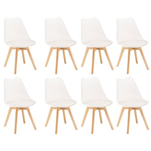 Scaun de masă Silla 8 bucăți în alb