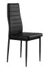 Set de 4 scaune cu spătar înalt din piele neagră