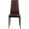Set de 4 scaune cu spătar înalt din piele maro