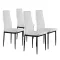 4 scaune cu spătar înalt din piele artificială albă