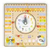 Tablă didactică interactivă din lemn cu calendar și ceas