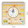 Tablă didactică interactivă din lemn cu calendar și ceas