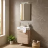 Mobilier de baie fantastic Melanie cu oglinda, culoare stejar sonoma