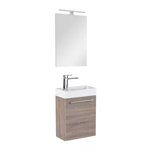 Mobilier de baie fantastic Melanie cu oglinda, culoare stejar York