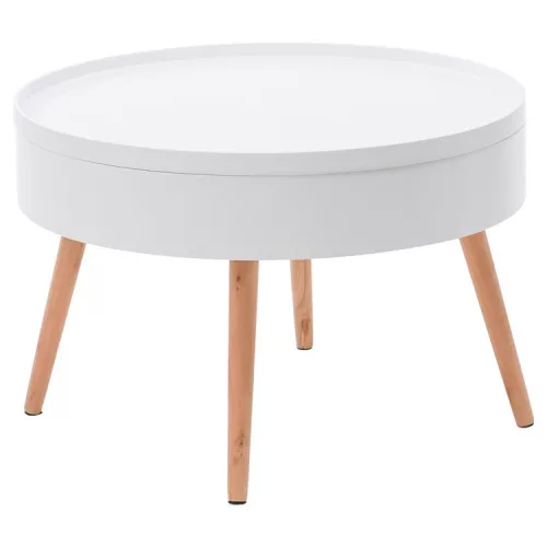Masă de cafea rotundă cu depozitare 60 cm