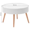 Masă de cafea rotundă cu depozitare 60 cm