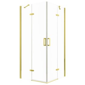 Cabina de dus patrata Flow Gold cu usa batanta 90 cm