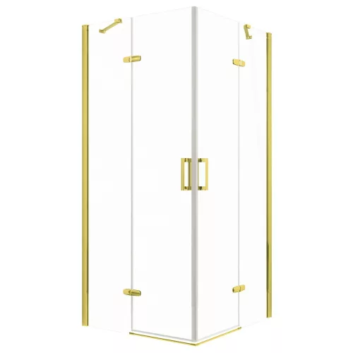 Cabina de dus patrata Flow Gold cu usa batanta 90 cm