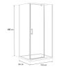 Cabina de dus asimetrica Leziter GALS80100 Galatro cu usa batanta, 80x100x195 cm
