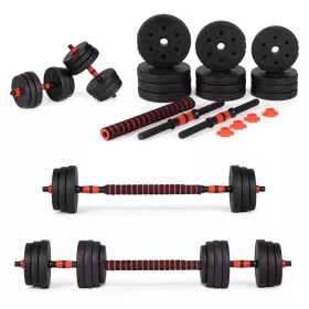 Haltere reglabile 2x10 kg set de haltere 20 kg bar