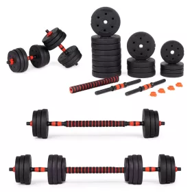 Haltere reglabile 2x20 kg set de haltere 40 kg bar
