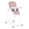 Scaun de hrănire înălțime reglabilă curele din piele ecologică tavă dublă roz