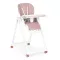 Scaun de hrănire înălțime reglabilă curele din piele ecologică tavă dublă roz