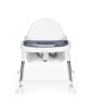 Scaun de hrănire 2 în 1 cu tavă și centuri alb