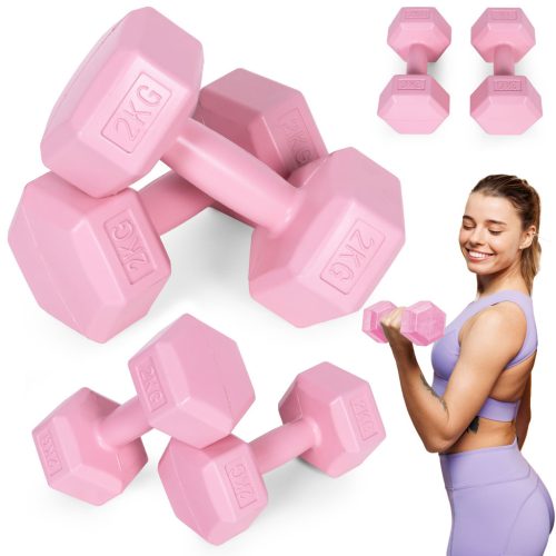 Hex barbell set 2x2 kg roz