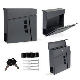   Cutie poștală din oțel galvanizat cu suport pentru ziare antracit