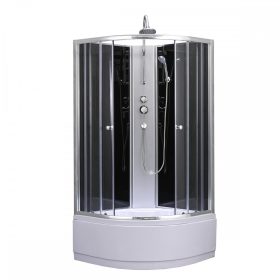 Cabina de dus Karolino 80 neagra cu tava adanca