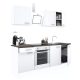 Mobila de bucatarie Yorki 210, corp alb, fata alb satinat cu element inferior al cuptorului