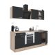 Mobila de bucatarie Yorki 210, corp din stejar sonoma, fata antracit satinat cu element inferior al cuptorului