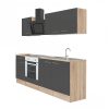 Mobila de bucatarie Yorki 210, corp din stejar sonoma, fata antracit satinat cu element inferior al cuptorului