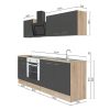 Mobila de bucatarie Yorki 210, corp din stejar sonoma, fata antracit satinat cu element inferior al cuptorului