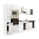 Mobila de bucatarie Yorki 310, corp alb, cu fata alb satinat