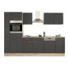 Mobila de bucatarie Yorki 310, corp din stejar sonoma, cu fata antracit satinat