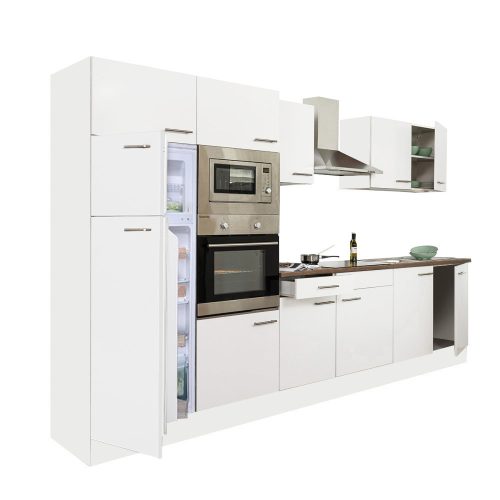 Mobila de bucatarie Yorki 330, corp alb, cu fata alb satinat