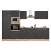 Mobila de bucatarie Yorki 330, corp din stejar sonoma, cu fata antracit satinat