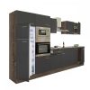 Mobila de bucatarie Yorki 330, corp din stejar Yorki, cu fata antracit satinat