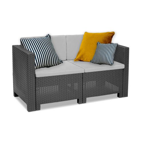 Canapea de gradina City cu 2 locuri, grafit