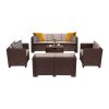 Set mobilier de gradina City Large cu 7 locuri, maro