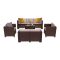 Set mobilier de gradina City Large cu 7 locuri, maro