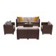 Set mobilier de gradina City Large cu 7 locuri, maro