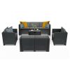 Set de mobilier de gradina City Large cu 7 locuri, grafit