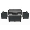 Set de mobilier de gradina City Large cu 7 locuri, grafit