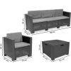 Set de mobilier de gradina City II Large cu 7 locuri, grafit