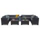 Set de mobilier de gradina de colt City Large cu 10 locuri, grafit