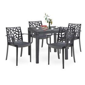 Set mobilier de gradina Donato 4-1 cotiere grafit