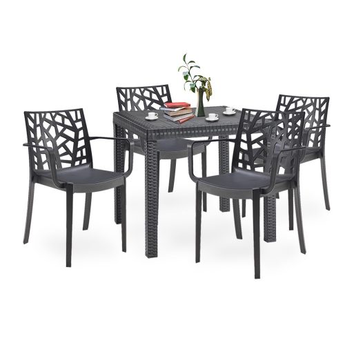 Set mobilier de gradina Donato 4-1 cotiere grafit