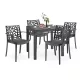 Set mobilier de gradina Donato 4-1 cotiere grafit