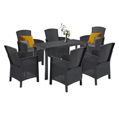 Set mobilier de gradina Hellma 6-1, grafit