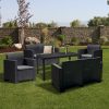 Set mobilier de gradina Nero IV Big cu 6 locuri, grafit