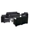 Set de mobilier de gradina Nero IV Large cu 7 locuri, grafit