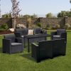Set de mobilier de gradina Nero IV Large cu 7 locuri, grafit