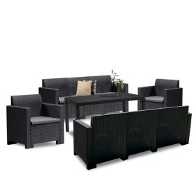 Set mobilier de gradina Nero IV cu 8 locuri, grafit