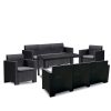 Set mobilier de gradina Nero IV cu 8 locuri, grafit